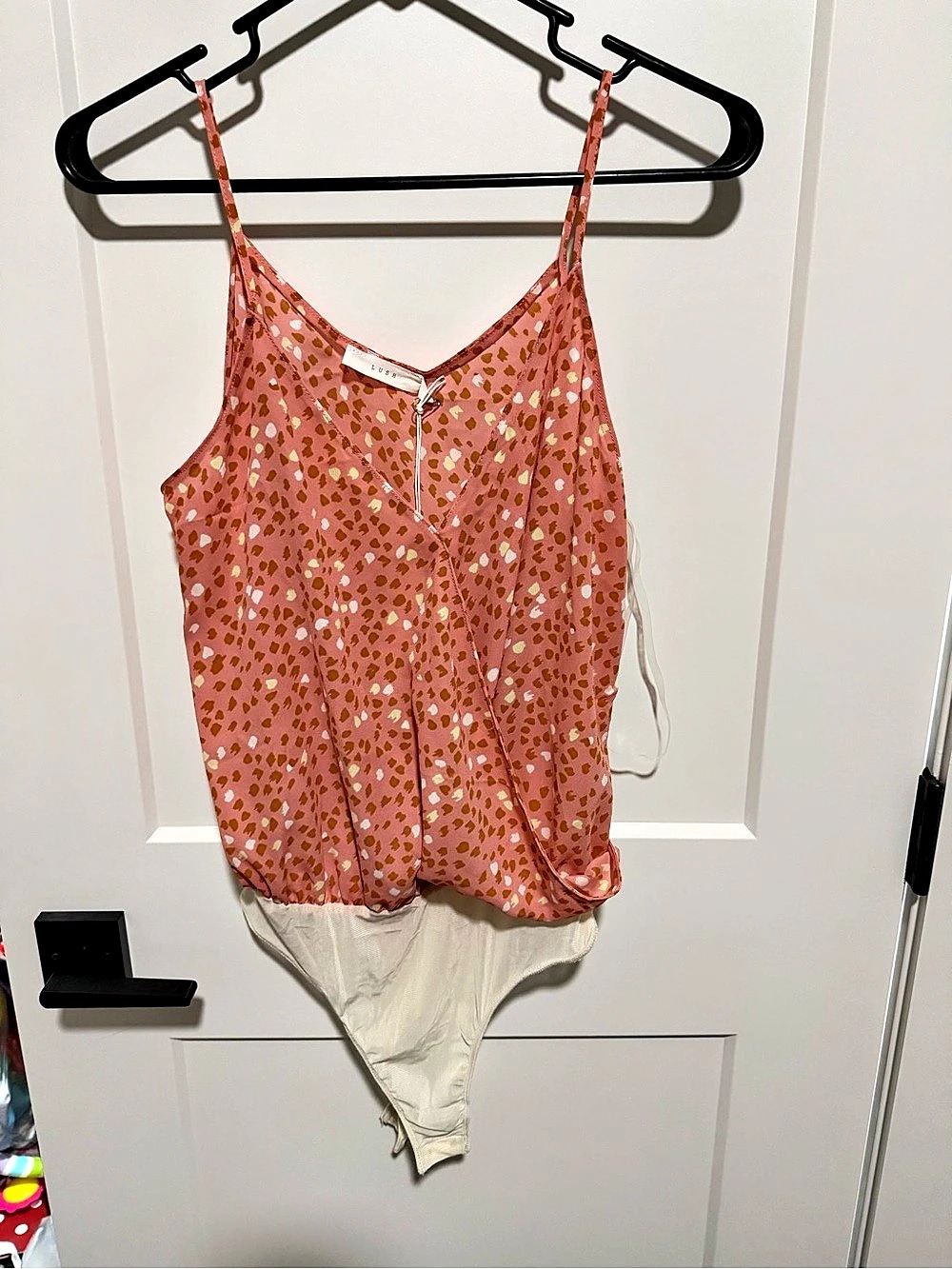 Lush Animal Print bodysuit in Pink & White NWT